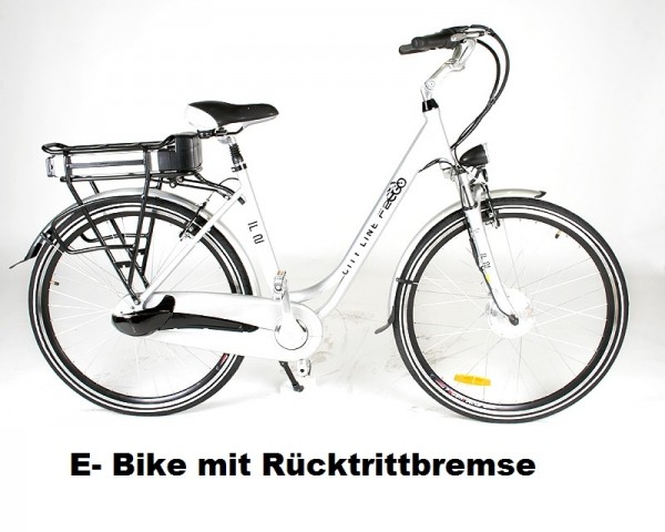 E-BIKE Elektro Alu Fahrrad mit Rücktrittbremse 250 Watt